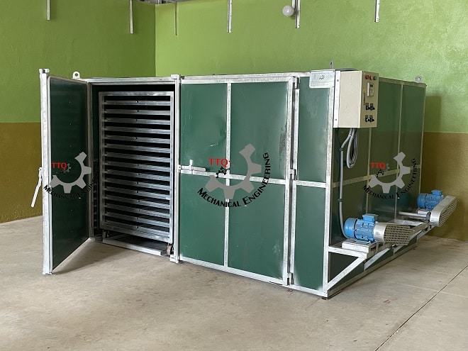 Cashew dryer installed at a factory in Cambodia